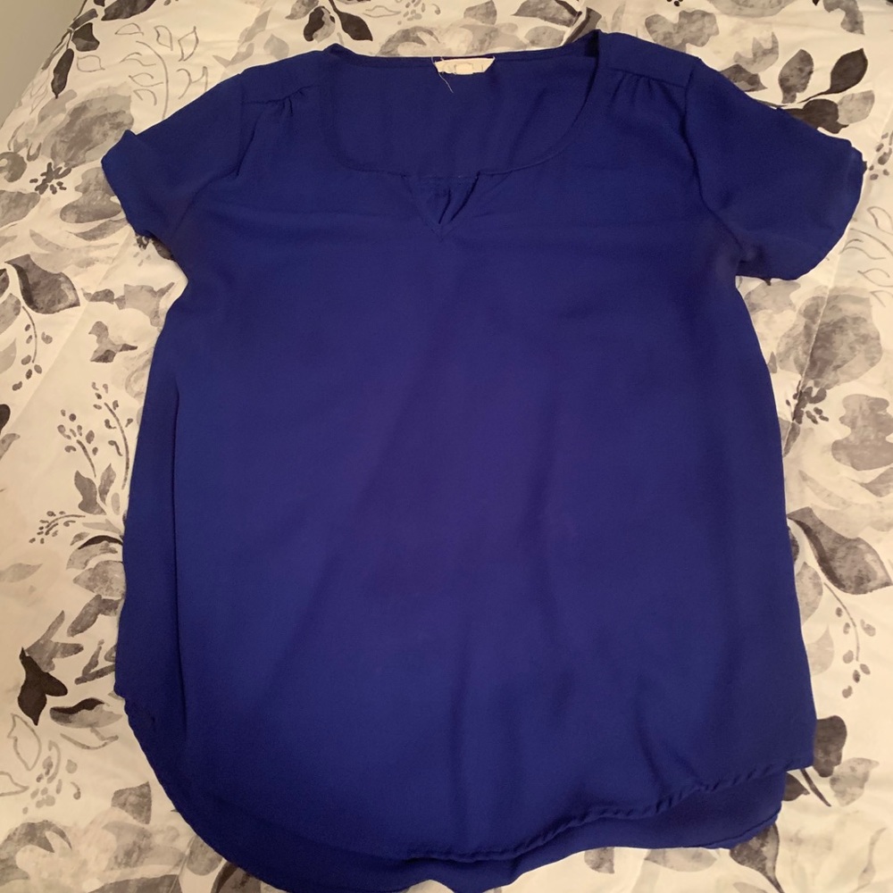 Dark blue shirt sleeved blouse